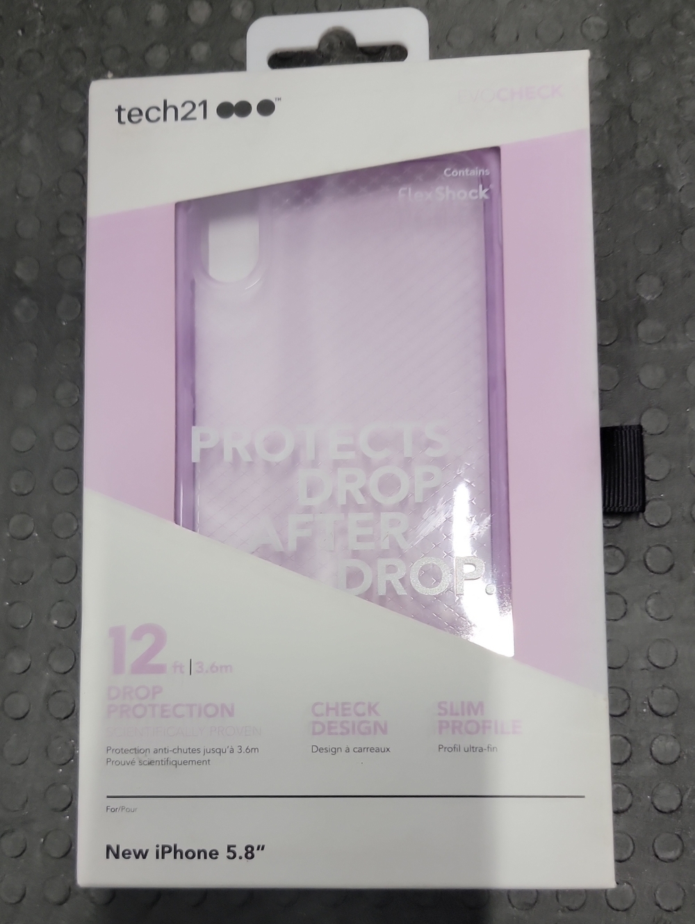 tech21 Slim Clear Protective Case in Lavender Pink for iPhone X/XS 5.8"